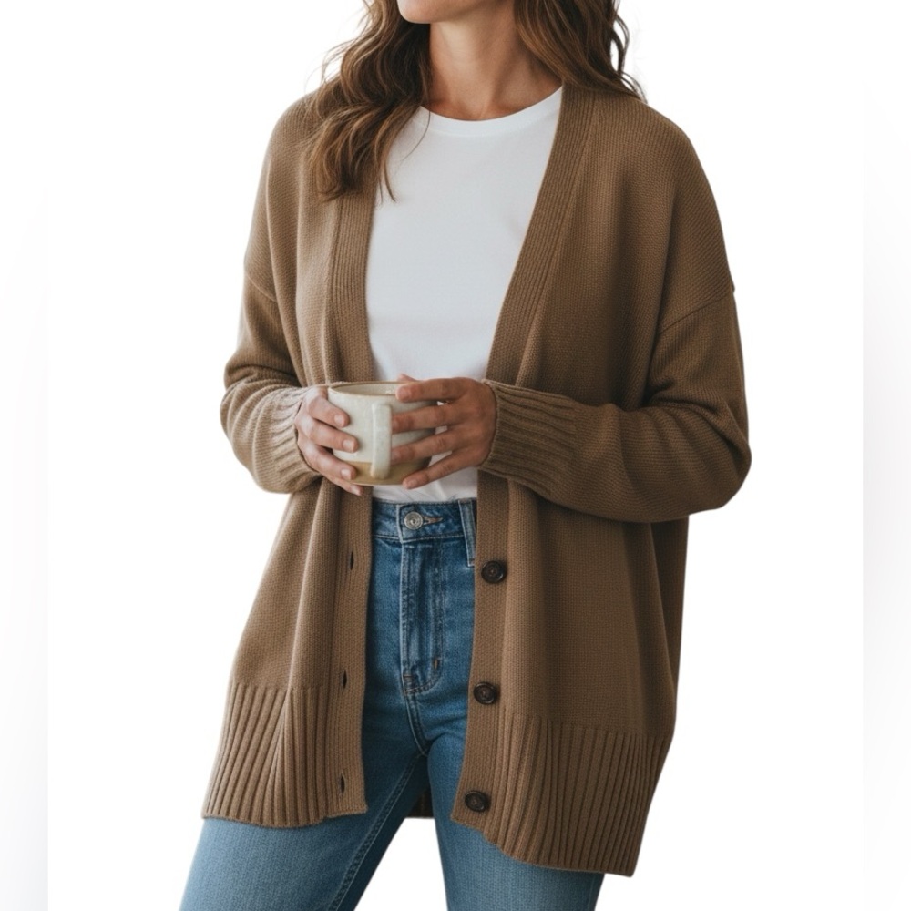 St. John V-Neck Wool Blend Button Granny Cardigan Sweater - Picture 1 of 11